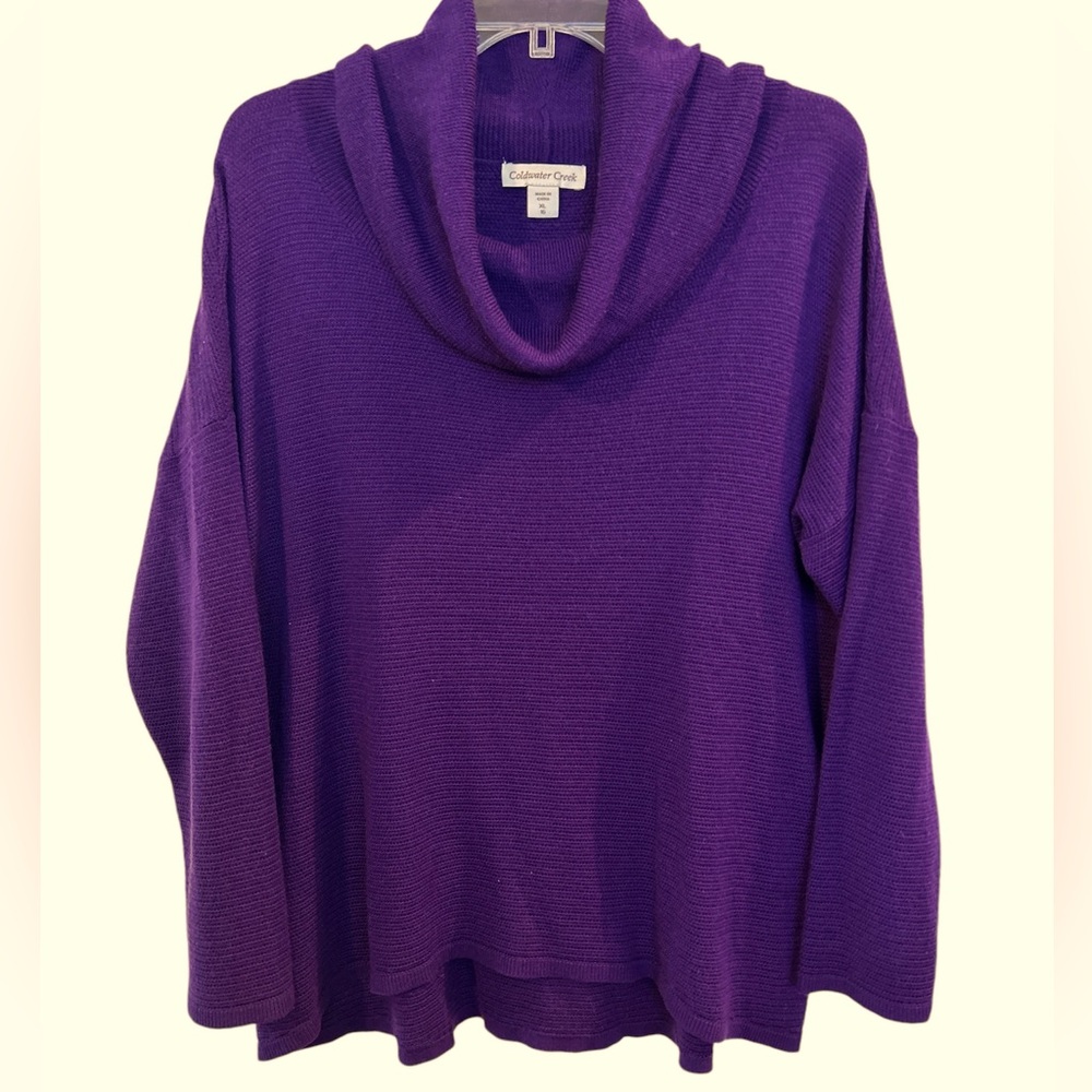 Coldwater Creek Purple Turtleneck Sweater